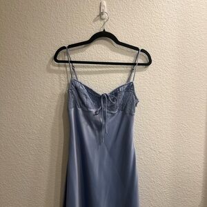 Urban Outfitters Blue Lace Trim Mini Slim Dress